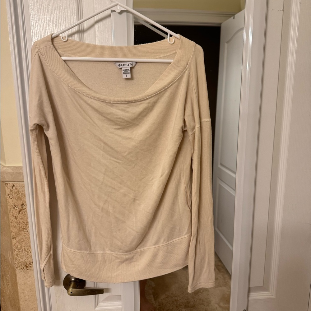 Athleta Cream Sweatshirt beige small